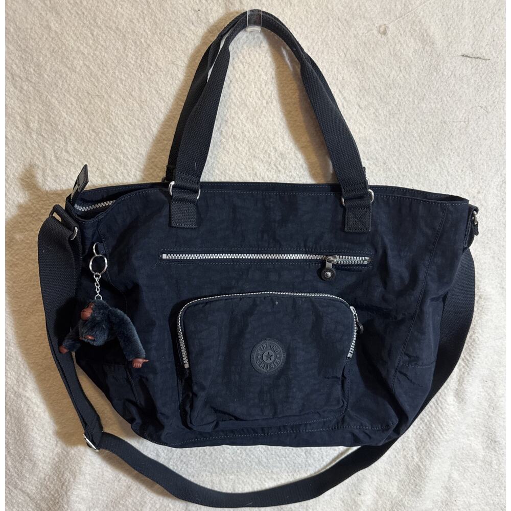 LARGE KIPLING BAG ADARA BLACK Tote WITH HANDLES & Adjustable SHOULDER STRAP